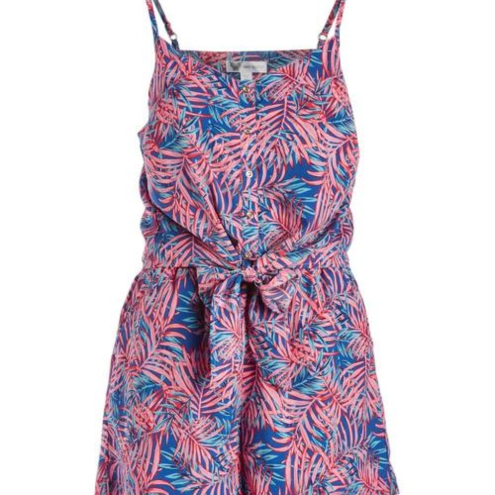 Go Coco Sleeveless Tie Front Romper Plus Size
